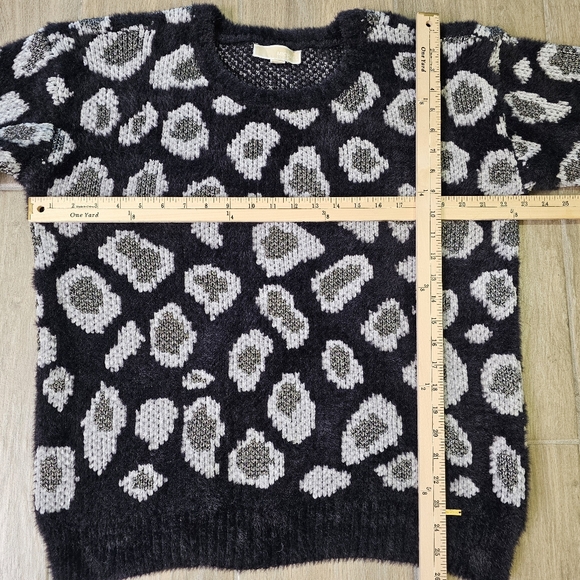 Michael Michael Kors Black Leopard Teddy Bear Heavyweight Sweater - Picture 6 of 8